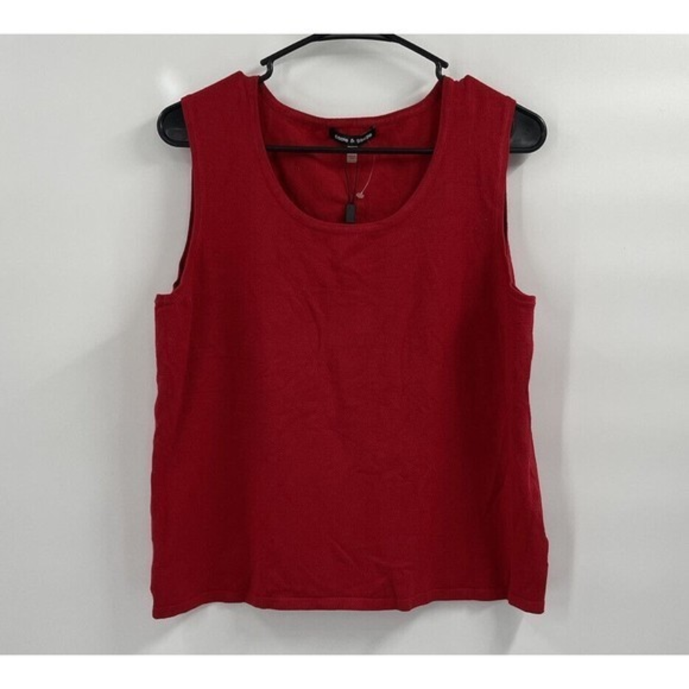 Cable & Gauge Red Knit Sleeveless Tank Top Women's